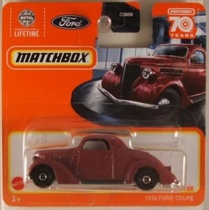 MATCHBOX #19 1936 Ford Coupe, 2023 issue on short card (NEW in BLISTER) - Picture 1 of 3