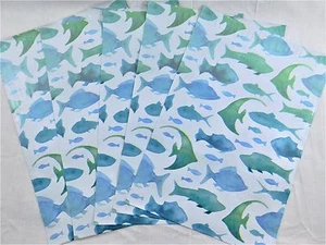 100 10x13 Designer Marine Fish Mailers Poly Shipping Envelopes Boutique Bags - Picture 1 of 5