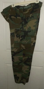 ARMY GREEN BROWN CAMO PANTS LARGE REGULAR 35 to 39 INSEAM 29.5 to 32.5 USED - Picture 1 of 12