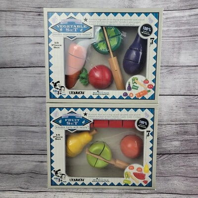 Battat Wood Pretend Play Fruit and Vegetable Sets Food - Image 1 of 4