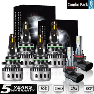 For Ford Excursion 2005 6x 9005 9006 H10 Super Bright Headlight Bulbs White Kit - Picture 1 of 24