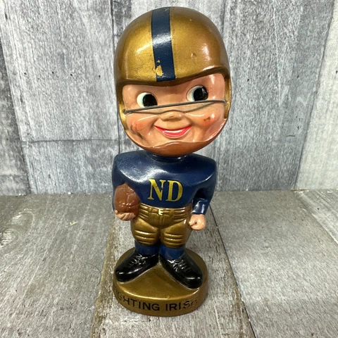 Notre Dame Football Gold Base vintage 1960s bobblehead nodder bobbing- Amazing Cover