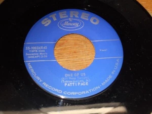 OBSCURE STEREO 45. PATTI PAGE.  ONE OF US /  WHAT WILL MY FUTURE BE. - Picture 1 of 2
