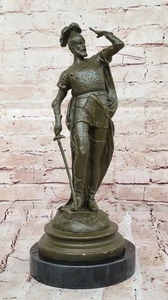 Spanish Conquistador Bronze Sculpture with Sword Signed Drouot Warrior Artwork - Picture 1 of 10