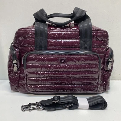 Think Royln Burgundy Glossy Quilted Duffle Bag - Image 1 of 4