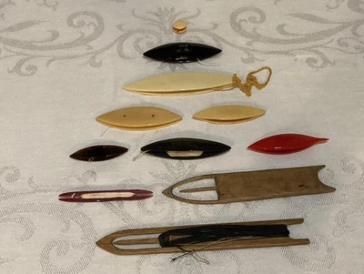 Lote De 11 Lanzaderas Vintage Celuloide Madera Plástico Foto 1 de 4