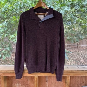 Weatherproof Vintage Men's Brown Henley Neck Pullover Sweater Size M. NEW - Picture 1 of 8