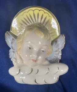 Italian Cherub Angel Handpainted Wall Plaque 5.5 " Religious - Picture 1 of 10