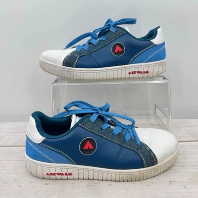 Zapatillas de skate vintage Y2K Airwalk Stevie azul blanco cuero y gamuza ropa de calle Foto 1 de 4