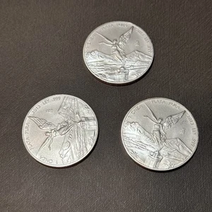 Lot Of 3 (THREE) 2013 Mexico Libertad 1oz .999 1 Ounce Plata Pura Silver Coins - Picture 1 of 3