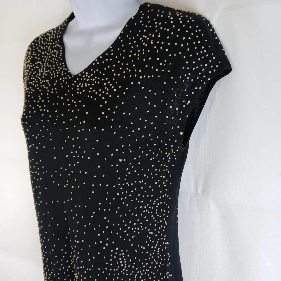 Banana Republic 80% Silk Blend Studded Blouse Size M Black Glam Luxe Minimalist - Image 1 of 4