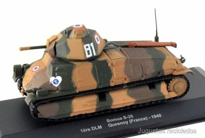 1/43 Somua S-35 DLM Quesnoy France 1940 WWII tank Chariot Atlas Diecast - Image 1 of 2