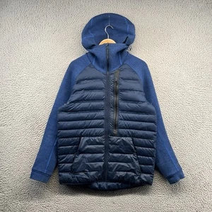 Nike Aeroloft Jacket Mens Medium Blue Puffer Tech Fleece Goose Down Hoodie Zip - Picture 1 of 15