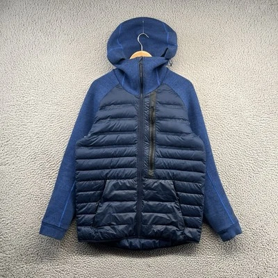 Nike Aeroloft Jacket Mens Medium Blue Puffer Tech Fleece Goose Down Hoodie Zip - Image 1 of 4
