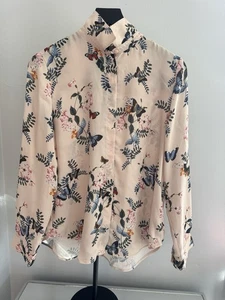 H&M Bluse Schmetterlingsmuster Rouge Gr. 6 skurril feminin Blumen Top - Bild 1 von 6