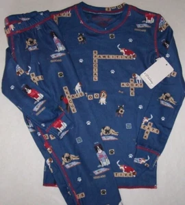 NWT PJ Salvage Blue RESCUE DOGS Brushed Knit Pajama/Lounge Set Boy/Girl 10 SOFT - Picture 1 of 7