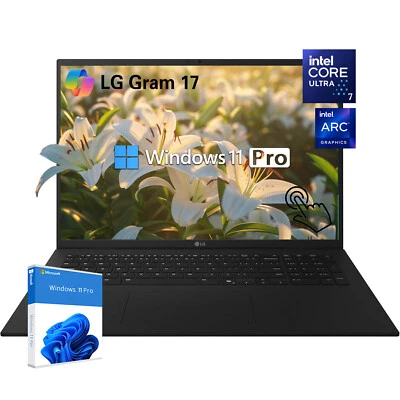 LG gram 17" WQXGA Touch Laptop Intel Ultra 7 UP TO 32GB RAM 4TB SSD Windows Pro - Image 1 of 4