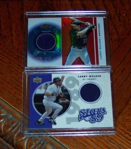 2003 TOPPS FINEST LARRY WALKER COLORADO ROCKIES + 2002 U D JERSEY (2) CARD LOT - Picture 1 of 3