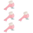 4 Pieces Plastic Double Sided Facial Cleansing Brush Face Scrubbers
