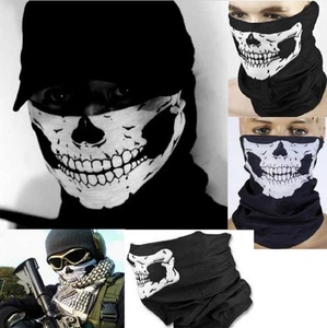 Biker Skeleton Skull Mask Face Scarf Balaclava Motorcycle Snood Bandana Ghost - Picture 1 of 1