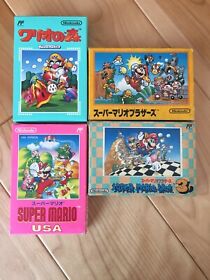 Lot Super Mario Bros. 1 3 USA WARIO FC Famicom NES NTSC-J Japan Import Tested