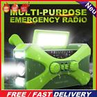 Emergency Radio Dual Speaker Rechargeable Solar Hand Crank Radio (Green)
