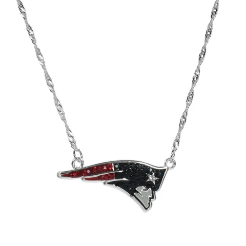 New England Patriots Crystal Logo Necklace NFL Football Cover