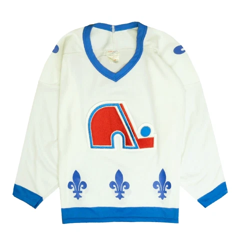 Vintage Quebec Nordiques CCM Maska Hockey Jersey Size Medium 90s NHL White Cover