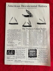 VTG 1976 Print Ad American Bicentennial Knives 13 Colony & Armed Forces Series - Picture 1 of 7
