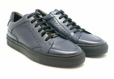 Moreschi Men's Achille Blue Calf Leather Laced Fashion Sneakers,SizeUK 5.5,9,10
