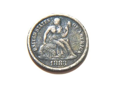 1883-P VF Silver Seated Liberty Dime,  Nice Better Grade Coin for a collection Cover