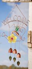 Flower and Hummingbird Design Hanging Welcome Wind Chime