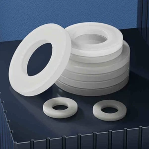 White Nylon Plastic Flat Washers For M2 M2.5 M3 M4 M5 M6 M8 M10-M20 Bolts Screws - Picture 1 of 5