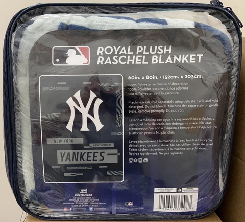NEW YORK YANKEES 60"X80" ROYAL PLUSH RASCHEL BLANKET NEW NORTHWEST 👀 Cover