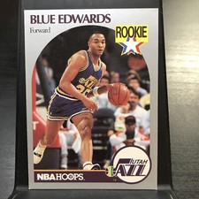 Blue Edwards ROOKIE CARD 1990 Hoops #288 Utah Jazz (RC)