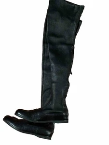 Miu Miu Black Leather Thigh High Boots Size 38.5 US 8.5 - Picture 1 of 7