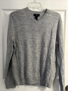 Banana Republic Men’s Small Gray Merino Wool Long Sleeve V Neck Sweater - Picture 1 of 4