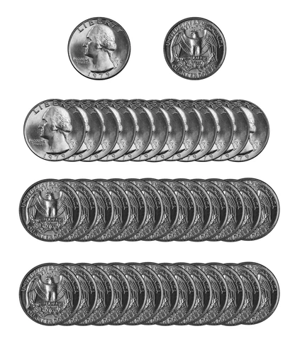 1979 -D Washington Quarter Roll BU Clad 40 US Coins Cover