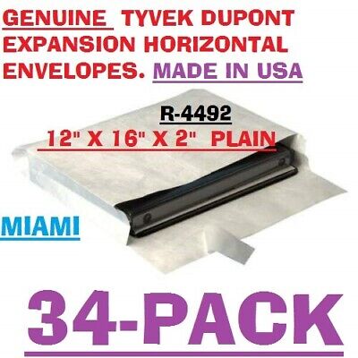 34-pack  Tyvek Dupont Expansion Envelopes 12 X 16  X 2  Fast Shipping Usa R4492 • 24.20£