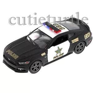 Kinsmart 2015 Ford Mustang GT 5.0 1:38 Police Car KT5386 DP Matte Black White - Picture 1 of 4