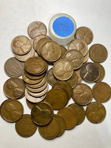 1932 (P) LINCOLN WHEAT CENT ROLL, BETTER GRADE, ALL COINS "FINE" - Picture 1 of 5