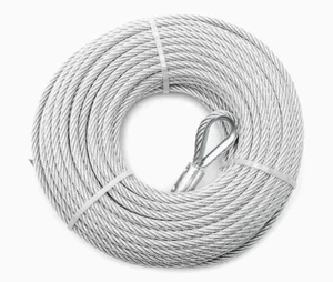 Cable de 1/4" x 100 pies de largo, acabado galvanizado, carga de rotura 7000 libras, cable 7x19 - Imagen 1 de 6