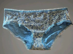 NEW Victoria's Secret Lace Front Hiphugger / Hipster Underwear XL Teal Ruffle - Picture 1 of 8