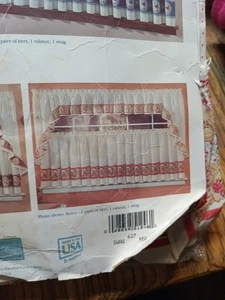 Country Bear "Chef Mates" Curtain Swag Red #627 For 40" Window - Picture 1 of 4