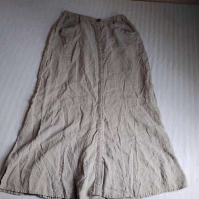 Falda de lino pequeña de lino maxi tirar de cintura elástica Lagenlook cápsula modesta  Foto 1 de 4