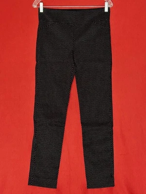 Charter Club Pant Shop Dress Pants Women 8P Black w/ White Spots Cambridge Slim - Image 1 of 2