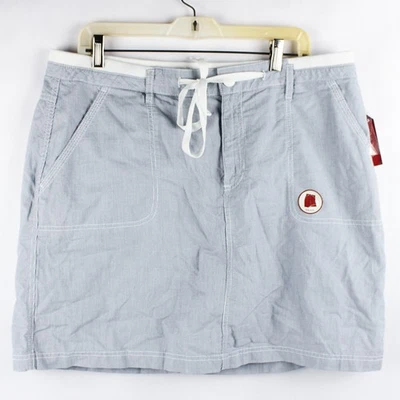 Short curto feminino listra azul e branco náutico Faded Glory novo com etiquetas tamanho 16 - Imagem 1 de 4