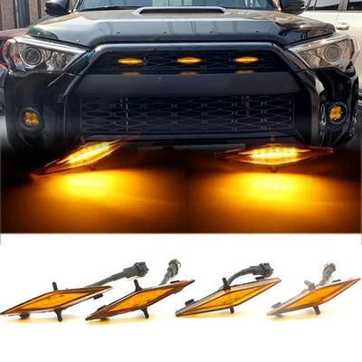 Para Toyota 4Runner TRD Pro 2014-2019 Luz ámbar Rejilla Coche Luz LED Lámpara 4 Piezas Foto 1 de 4