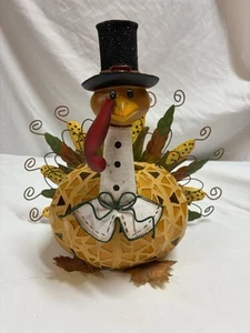 Home Interiors Turkey Metal Luminary Glass Votive Holder Fall Autumn Harvest - Picture 1 of 18