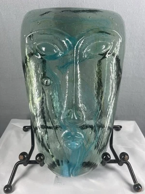 Escultura de máscara de vidrio artístico 'Sky Dreamer' de México de la década de 1980 JARAMILLO BROTHERS MCM Foto 1 de 4